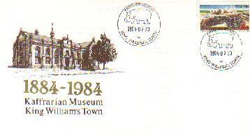 RSA 1984 Enveloppe Kaffrarian Museum Mint # 1482 - Museos