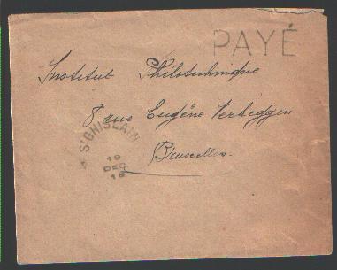 Brief Met Kiesbureelstempel St-GHISLAIN + Stempel  " PAYE " - Fortune Cancels (1919)