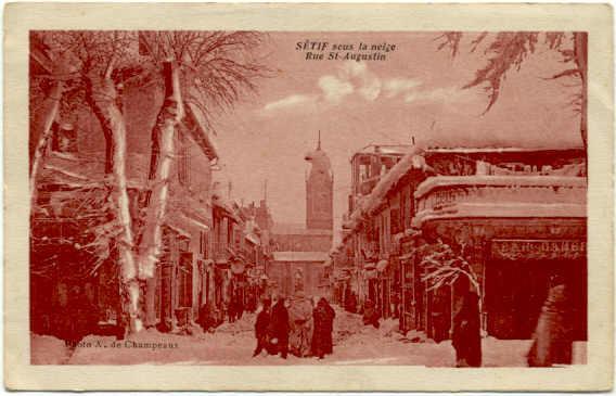 SETIF - Rue Saint-Augustin Sous La Neige - Setif