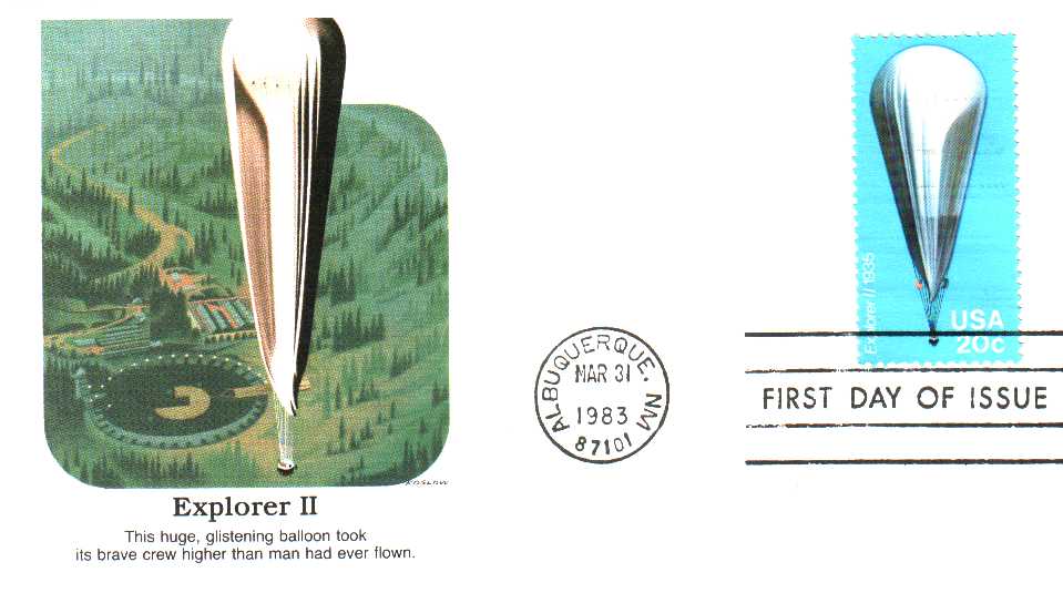 Usa 1983 Fdc Ballons Hot Air Ballooning Explorer II - Luchtballons