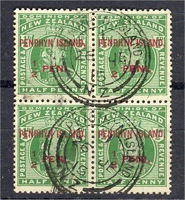 PENHRYN ISLANDS VFU BLOCK OF 4 FROM 1914! - Autres & Non Classés