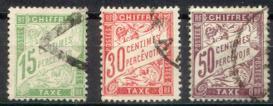 FRANCE Taxe  30 +33 +37 (o) Oblitéré [cote 2,80 Euros] - 1859-1959 Oblitérés