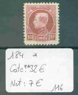 BELGIQUE  COB  219 * (avec Charnière)  Cote : 11 € - 1921-1925 Kleine Montenez