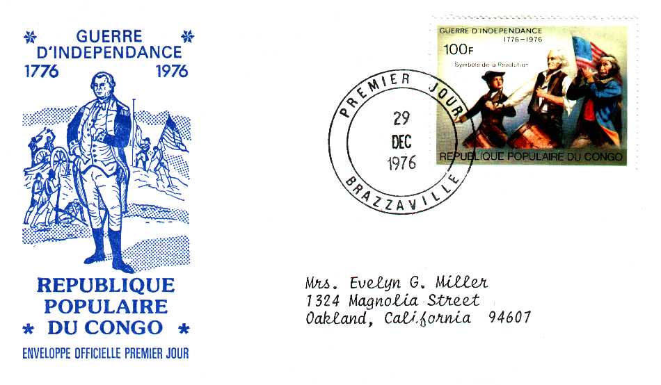 Congo 1976 Fdc Guerre D'indépendance - FDC