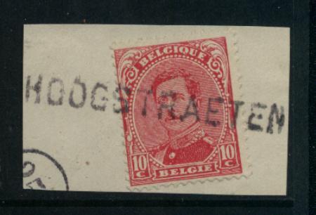 138 Op Fragment Met Naamstempel  HOOGSTRAETEN (noodstempel) - 1915-1920 Alberto I