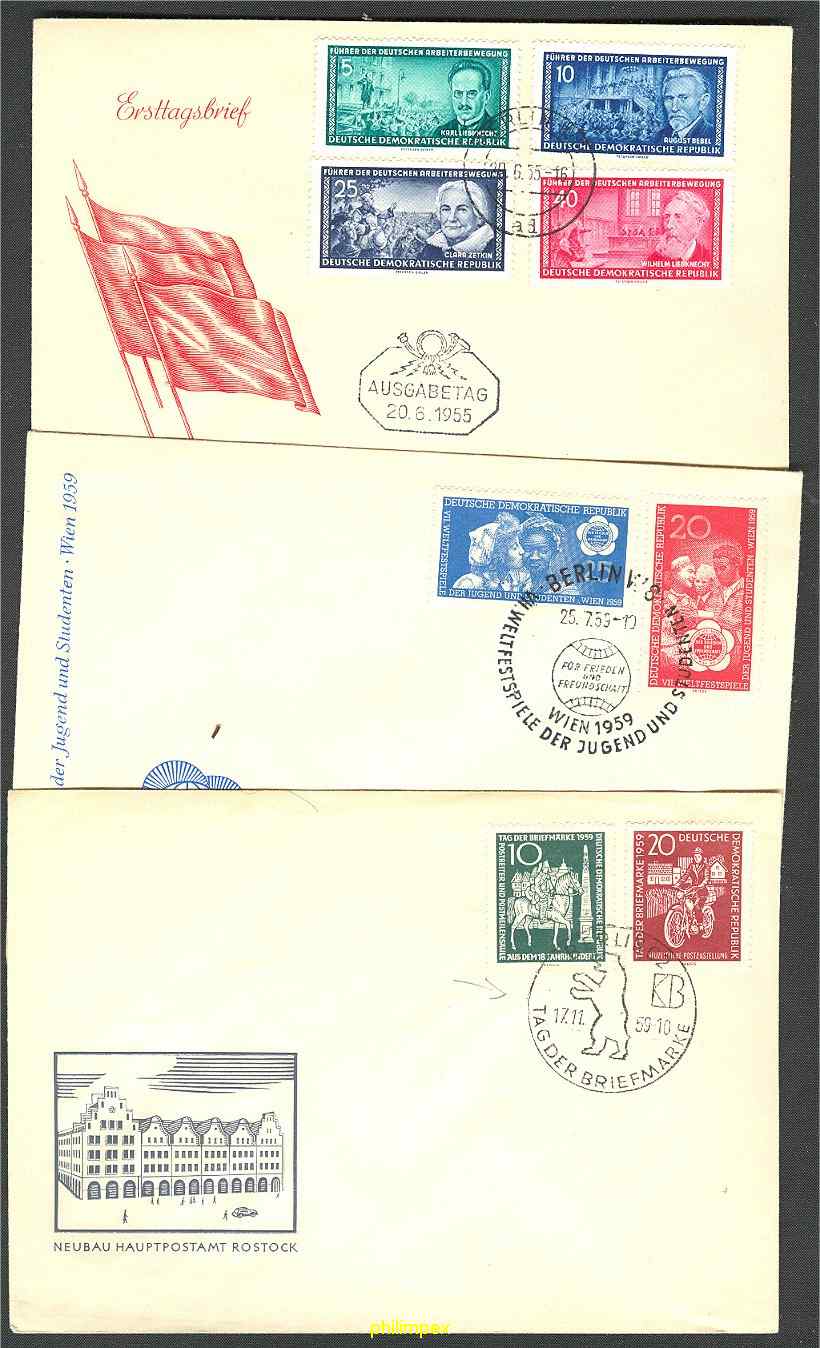 DDR, 7 Different FDCs 1955-59 - Perfect Condition! - Briefe U. Dokumente