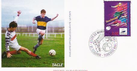 Enveloppe 1er Jour Sur La Coupe Du Monde De Football 1998 Avec Belle Oblitération (Toulouse) - 1998 – Francia