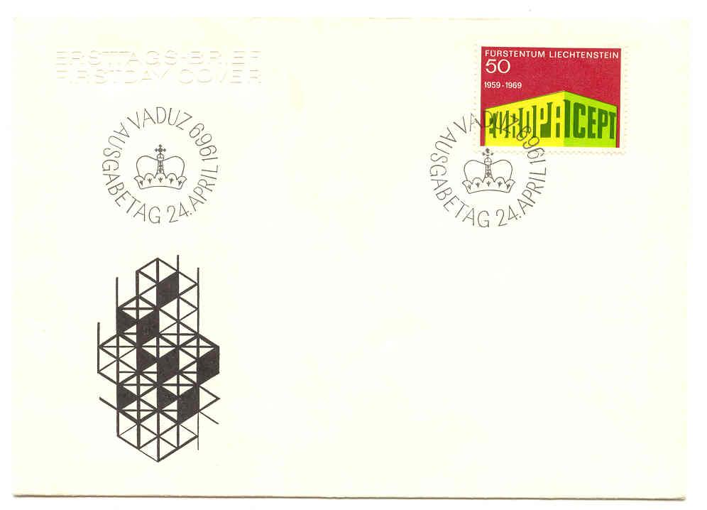FDC Liechtenstein Europa 1969 - 1969