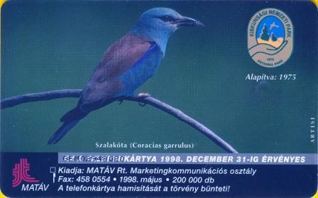 Hungary - P1998-14 - Bird - Coracias Garrulus - Kiskunság National Park - Ungheria