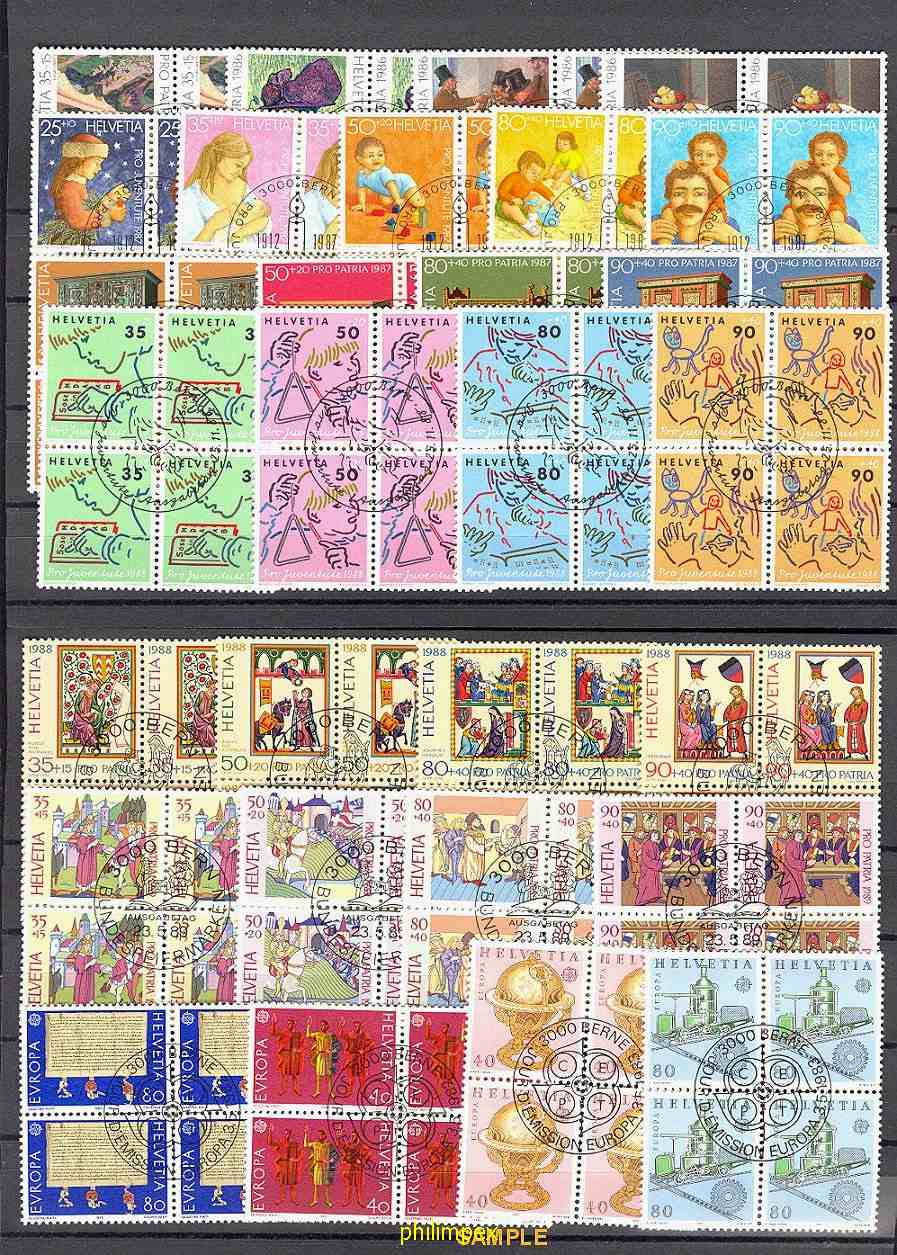 SWITZERLAND, SUPERB GROUP SETS USED WITH FD CANCEL IN BLo4 - NICE! - Collections