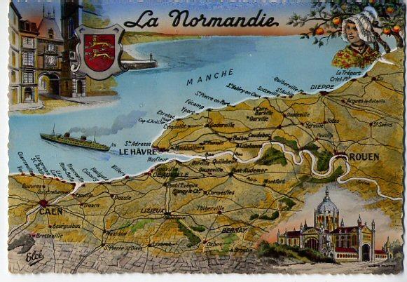 Carte Géographique Normandie - Haute-Normandie