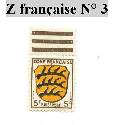 Allemagne Reich Zone Française N° 3 - General Issues