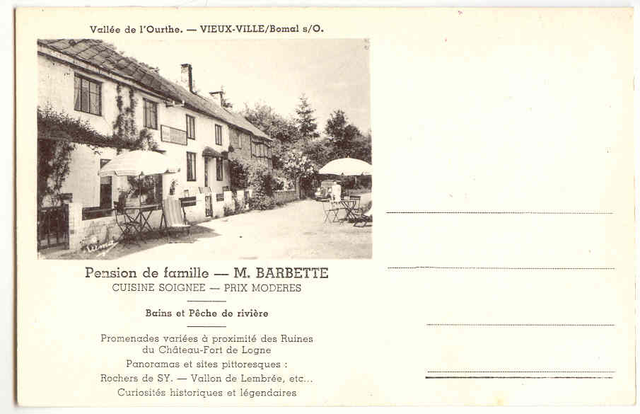 Lg29 - 15 - VIEUX-VILLE  -  Pension M. BARBETTE - Ferrières