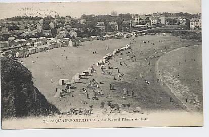 SAINT QUAY PORTRIEUX :la Plage à L'heure Du Bain - Saint-Quay-Portrieux