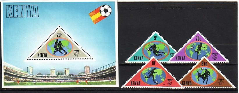 KENIA   FOOTBALL-SPAIN 82  4 V.+ S/S - MNH - 1982 – Espagne