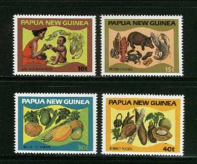 PAPUA NEW GUINEA 1982 MNH Stamps Foods 435-438 # 2253 - Papua New Guinea