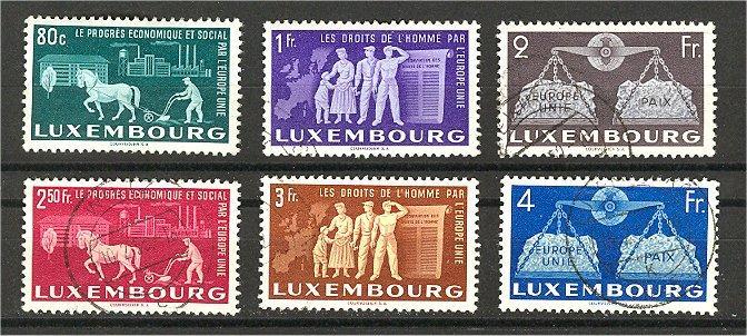 LUXEMBOURG EUROPA 1951 VFU SET - Oblitérés