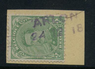 137 Op Fragment Met  Naamstempel  ARLON Met Datum (violet) !  (noodstempel) - 1915-1920 Alberto I