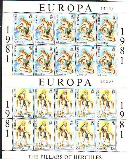 GIBRALTAR  EUROPA - 1981   2 Sheet - MNH - 1981