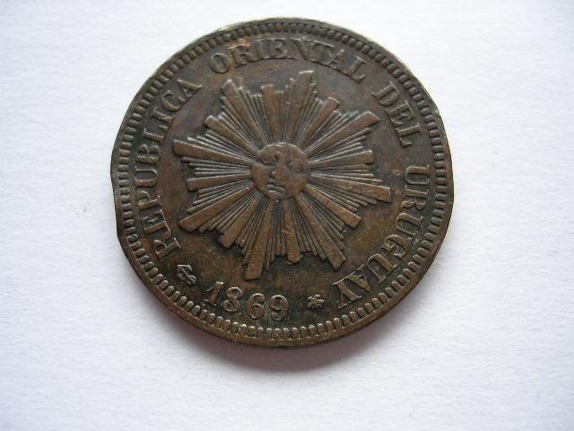 *URUGUAY 2 Centesimos 1869* - Uruguay