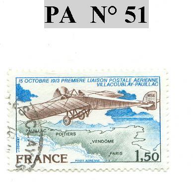 Timbre De France PA N° 51 - 1960-.... Oblitérés