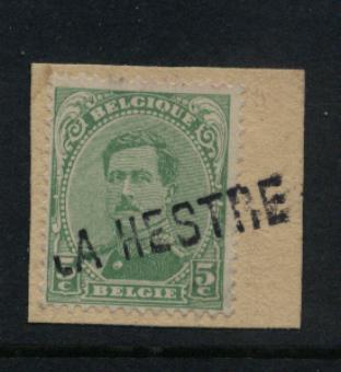 137 Op Fragment Met Naamstempel LA HESTRE (noodstempel) - 1915-1920 Albert I