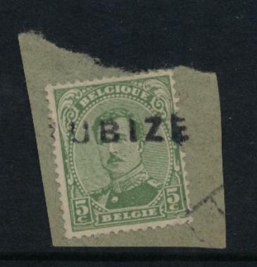 137 Op Fragment Met Naamstempel  TUBIZE (noodstempel) - 1915-1920 Albert I