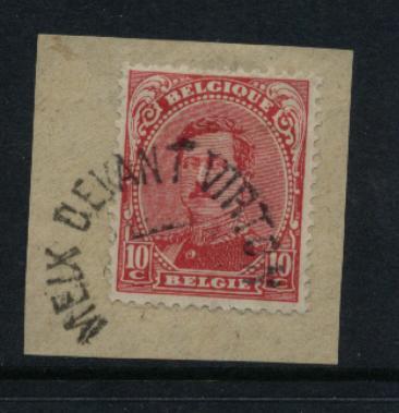 138 Op Fragment Met Kiesbureelstempel  MIEX DEVANT VIRTON  (noodstempel) - 1915-1920 Albert I