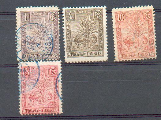 LOT 155  - MADAGASCAR  - YT 63 Obli, 65 * - 67/68 Obli - Oblitérés