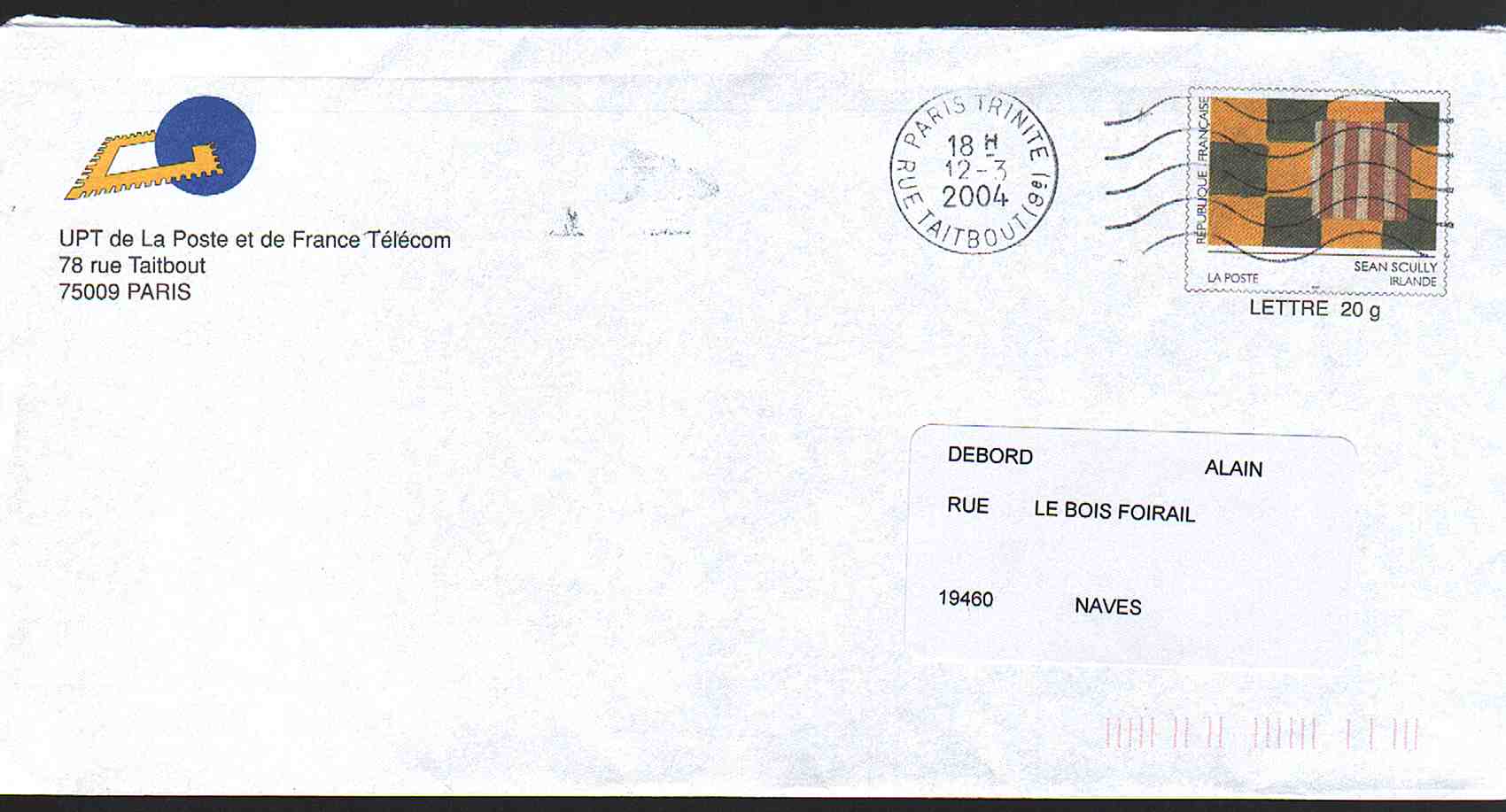 Entier Postal Repiqué: UPT Union Des Philatélistes De La Poste. Timbre Scully - PAP: Private Aufdrucke