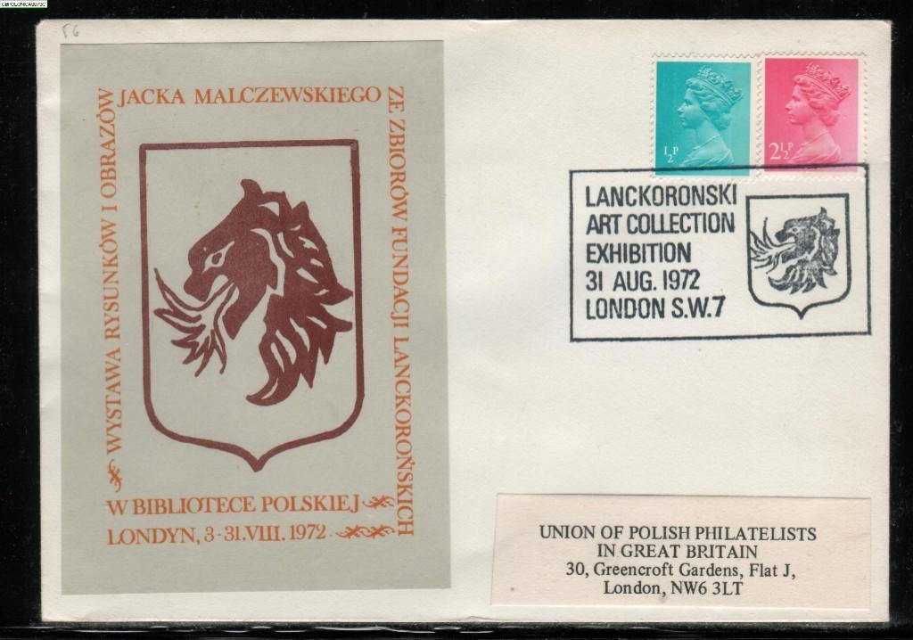 GB POLONICA 1972 LANCKOROWSKI ART EXHIBITION OF MALCZEWSKI PAINTINGS & DRAWINGS Poland Polska Artist Pologne Polen EXPO - Lettres & Documents