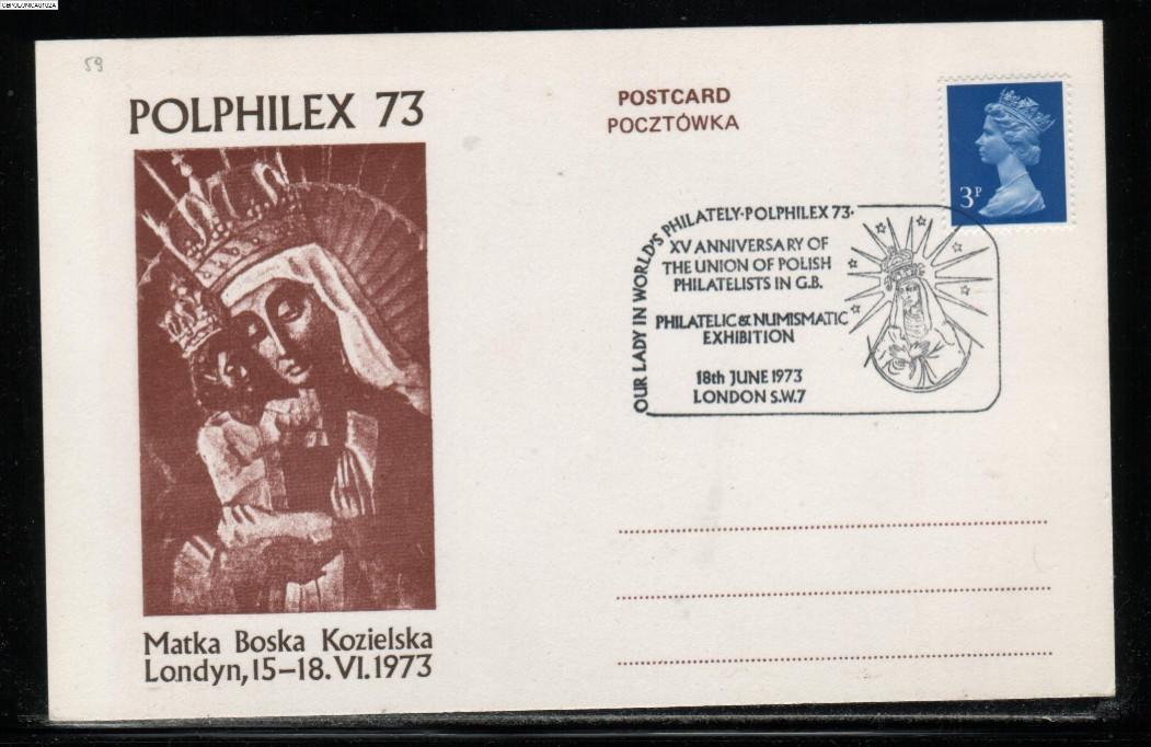 GB POLONICA 1973 POLPHILEX 73 EXHIBITION COVER OUR LADY IN PHILATELY Religion Virgin Mary Poland Polska Pologne Polen - Lettres & Documents