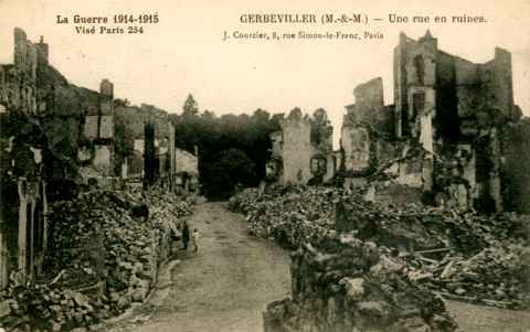 GERBEVILLER UNE RUE EN RUINES - Gerbeviller