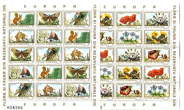 ROMANIA  EUROPA - 1983  FAUNA/FLORA  2 S/S- MNH - 1983