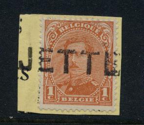 135 Op Fragment  Met Naamstempel  JETTE   (noodstempel) - 1915-1920 Albert I