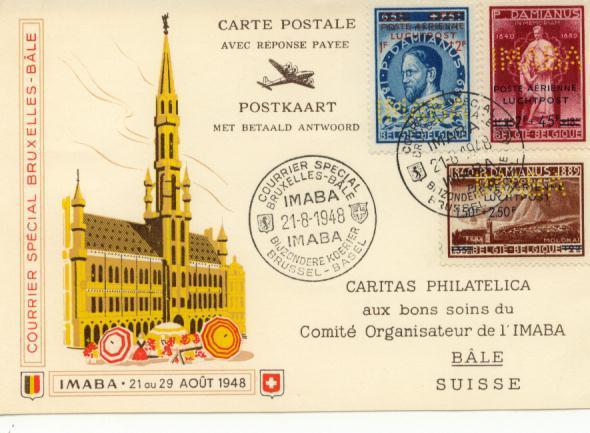 COURRIER SPECIAL BRUXELLES - BALE : 21 à 290AOUT 1948  - IMABA :  PR 83*5 - Autres & Non Classés