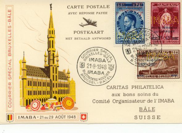 COURRIER SPECIAL BRUXELLES - BALE : 21 à 290AOUT 1948  - IMABA :  PR 83*5 - Sonstige & Ohne Zuordnung