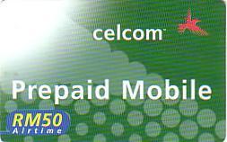 MALAISIE RECH GSM 50 RM CELCOM RARE DIFF A TROUVER - Malesia
