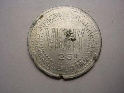 25 C  Vichy Etablis. Thermal - Monedas / De Necesidad