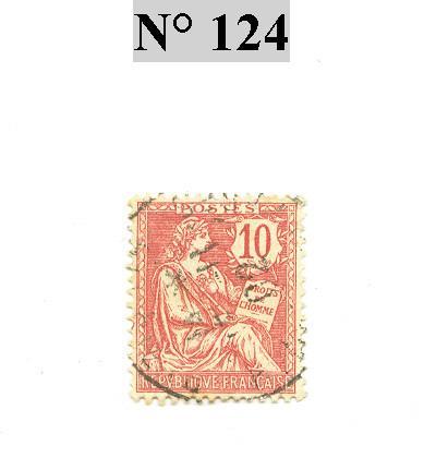 Timbre De France Type Mouchon Retouché N° 124 - 1900-02 Mouchon