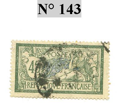 Timbre De France Type Merson N° 143 - 1900-27 Merson