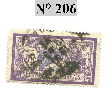 Timbre De France Type Merson N° 206 - 1900-27 Merson