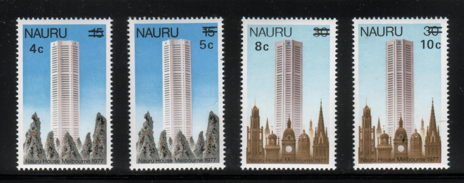 NAURU 1978 NAURU HOUSE OVERPRINTS SET OF 4 NHM - Nauru
