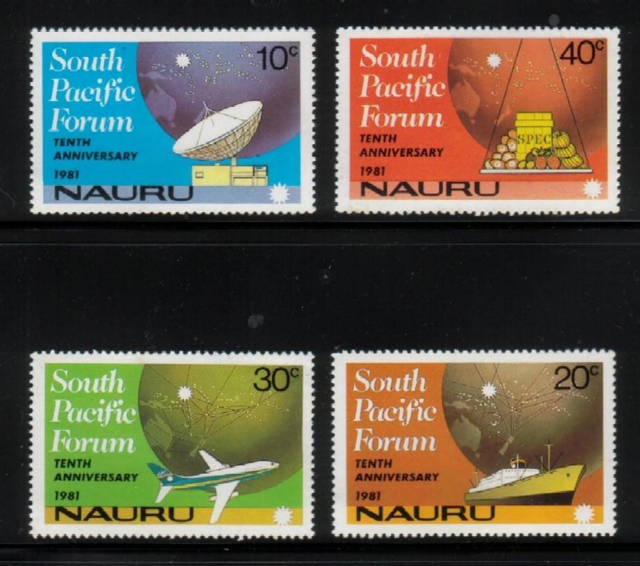 NAURU 1981 10TH SOUTH PACIFIC FORUM SET OF 4 NHM - Nauru