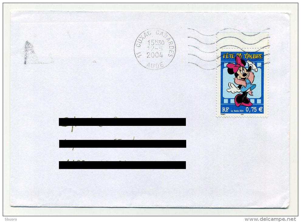 Rare On Cover - Walt Disney Minnie Mouse 2004 French Stamp Alone On Inland Cover From France To France. Read Description - Bandes Dessinées