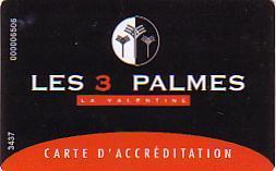 FRANCE CINECARTE LES 3 PALMES LA VALENTINE CARTE ACCREDITATION MAGNET NEUVE RARE - Cinécartes