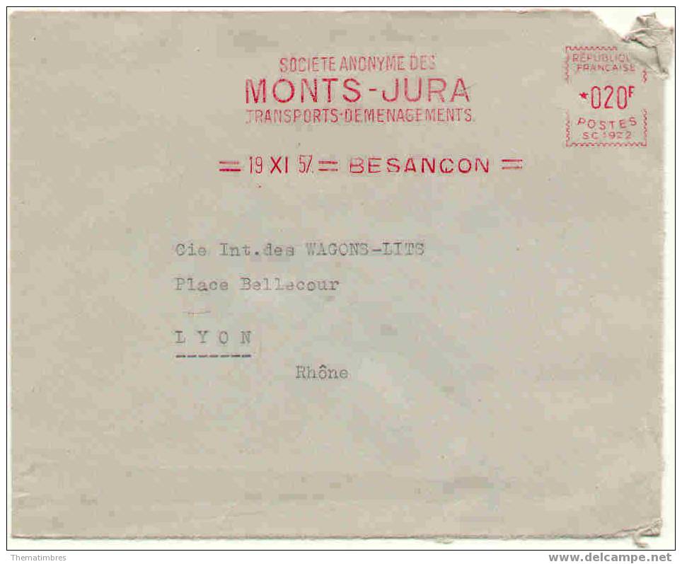 0146 EMA 1957 Monts Jura Transport Demenagements Besançon - Autres (Terre)