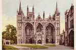 Carte Postale De Grande Bretagne : PETERBORO CATHEDRAL W. FRONT. - Huntingdonshire