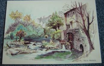 Cpm Aquarelle Moulin à Eau Provençal - Water Mills