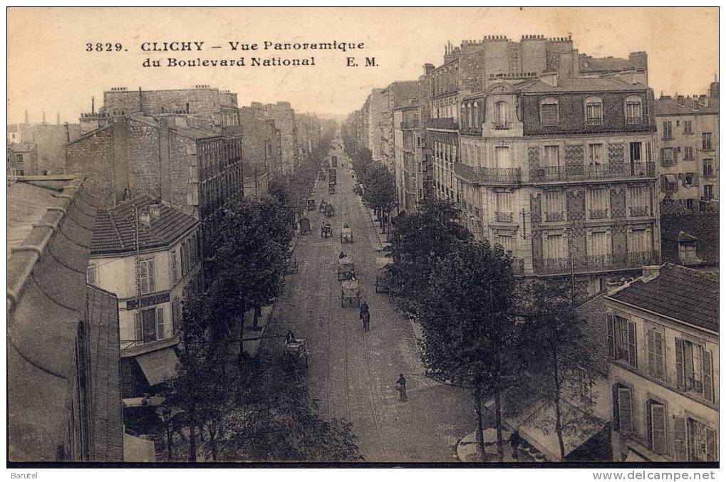 CLICHY - Vue Panoramique Du Boulevard National - Clichy